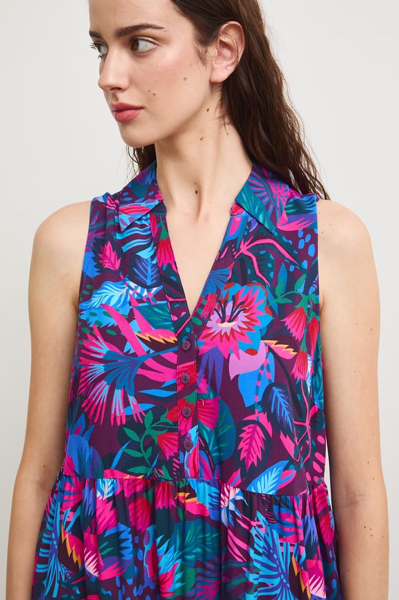 Sukienka rozkloszowana z wiskozy multicolor RS26-SUD093