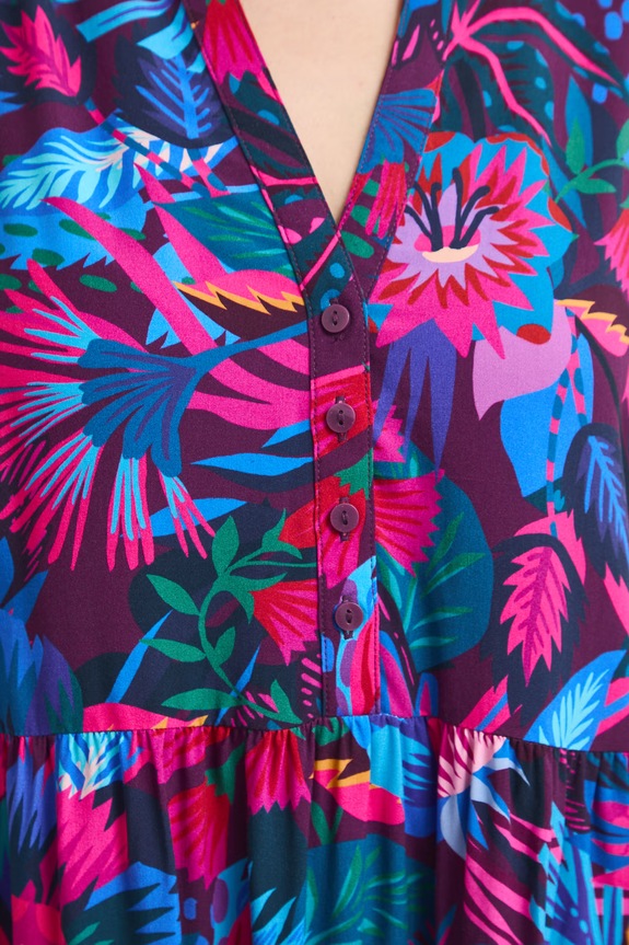 Sukienka rozkloszowana z wiskozy RS26-SUD093 multicolor