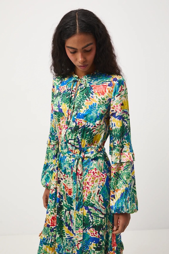 Sukienka midi z kolekcji Eviva L'arte multicolor RS26-SUD250
