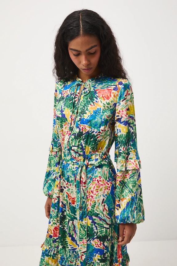 Sukienka midi z kolekcji Eviva L'arte multicolor RS26-SUD250