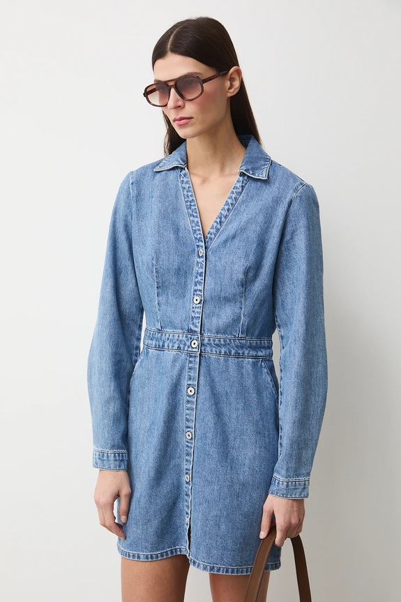 Sukienka jeansowa damska mini niebieski RS26-SUD308