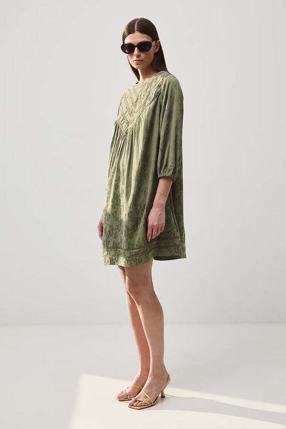 Medicine sukienka oversize z wiskozą zielony RS26-SUD505