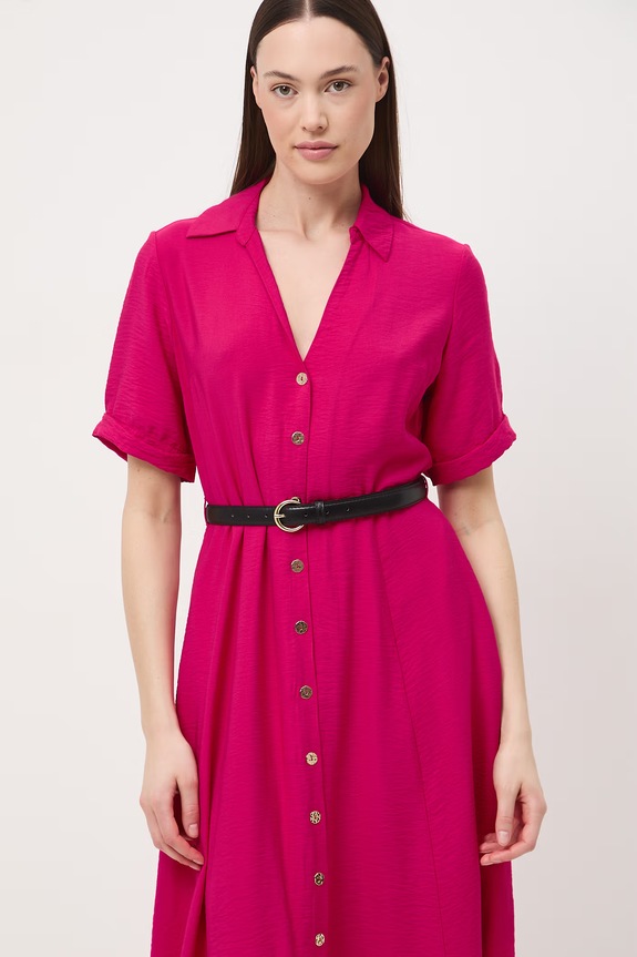 Medicine sukienka rozkloszowana z wiskozy różowy RS26-SUD601
