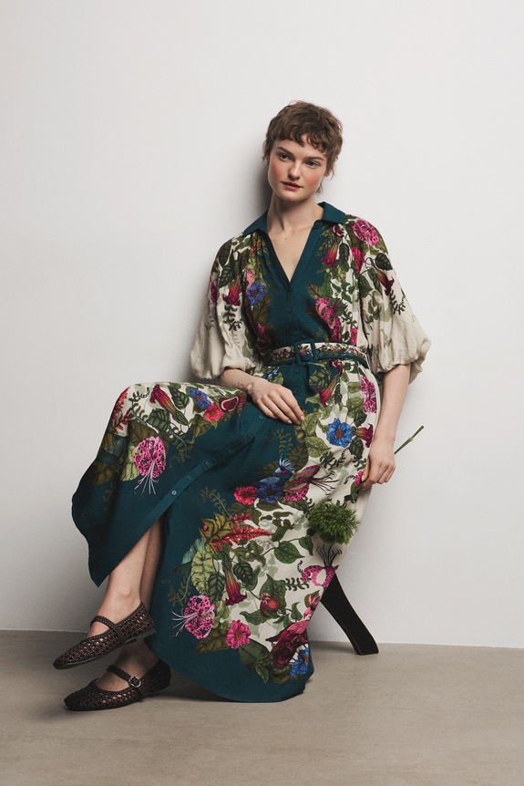 Medicine sukienka rozkloszowana z wiskozą multicolor RS26-SUD653