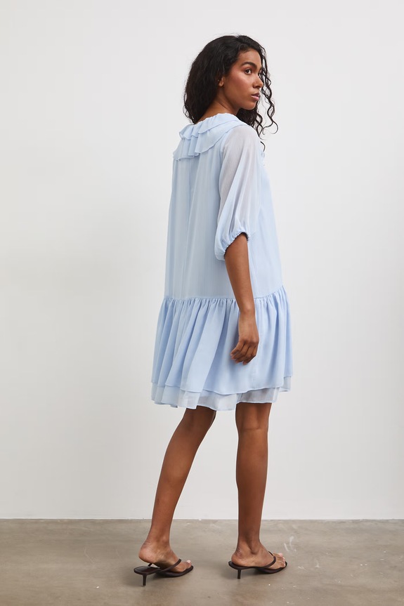 Medicine sukienka z falbankami RS26-SUD800 niebieski RS26