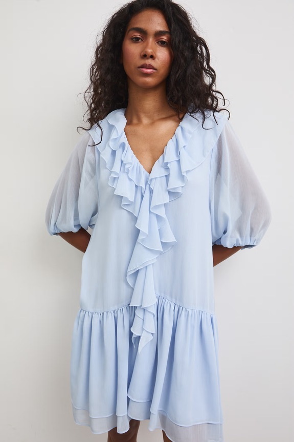 Odzież Medicine sukienka z falbankami RS26-SUD800 niebieski