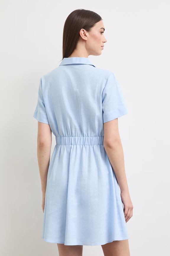 Odzież Sukienka letnia z lnem RS26-SUD903 niebieski
