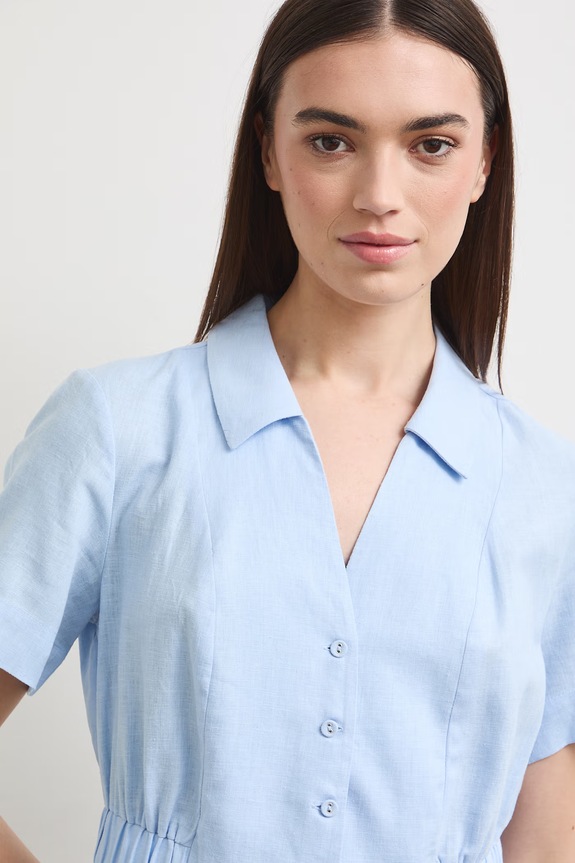 Sukienka letnia z lnem niebieski RS26-SUD903