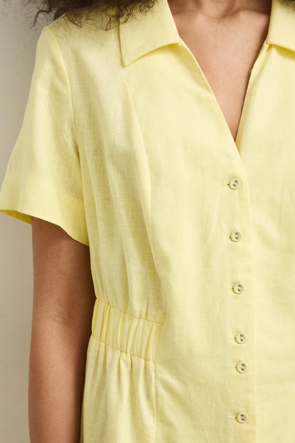 Sukienka letnia z lnem RS26-SUD903 żółty
