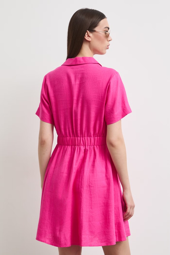 Odzież Sukienka letnia z lnem RS26-SUD903 różowy