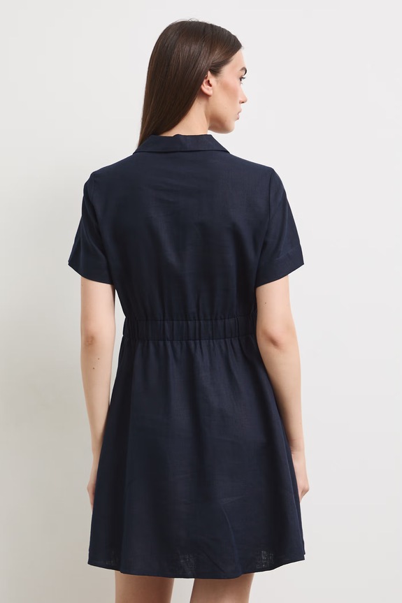Odzież Sukienka letnia z lnem RS26-SUD903 granatowy