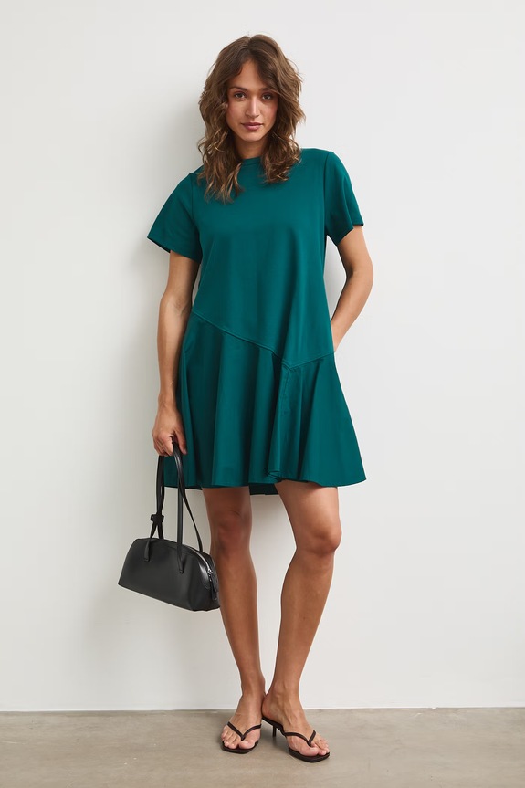 Sukienka oversize bawełniana RS26-SUDA08 turkusowy RS26