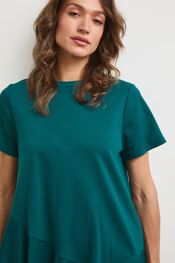 Sukienka oversize bawełniana turkusowy RS26-SUDA08