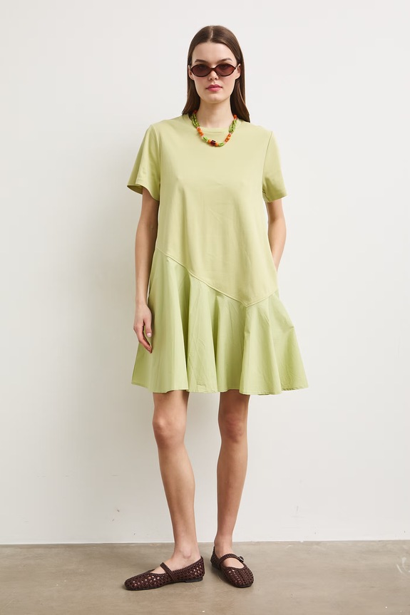 Sukienka oversize bawełniana RS26-SUDA08 zielony RS26