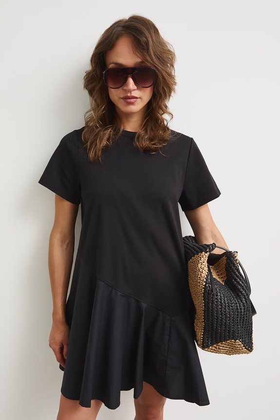 Sukienka oversize bawełniana RS26-SUDA08 czarny RS26