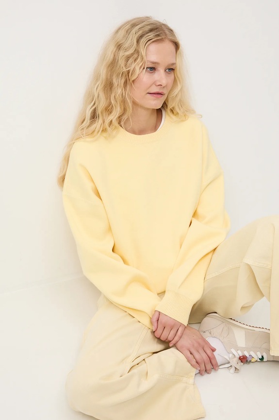 Sweter damski gładki gładkie żółty RS26-SWD011