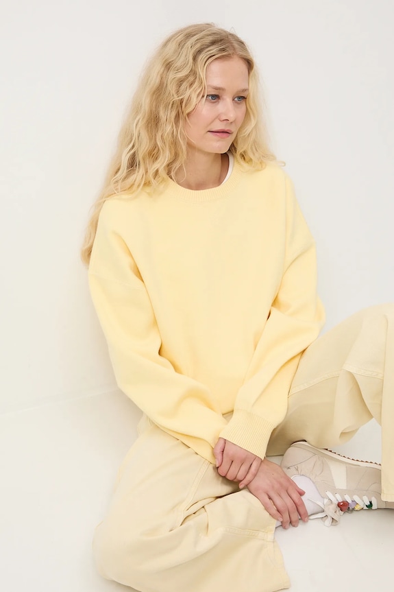 Sweter damski gładki gładkie żółty RS26-SWD011