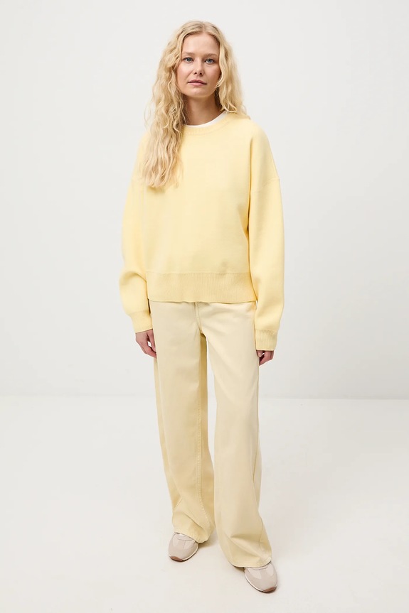 Sweter damski gładki RS26-SWD011 żółty RS26