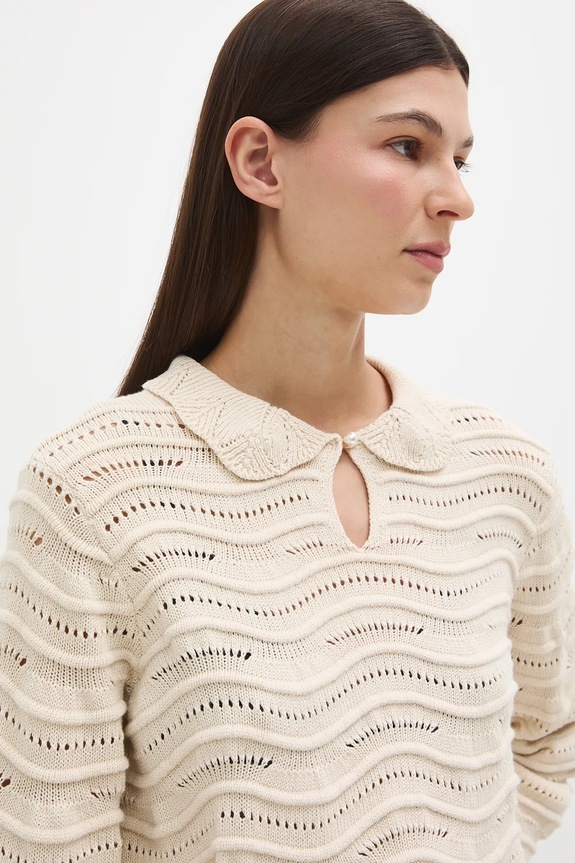 Medicine sweter bawełniany beżowy RS26-SWD282