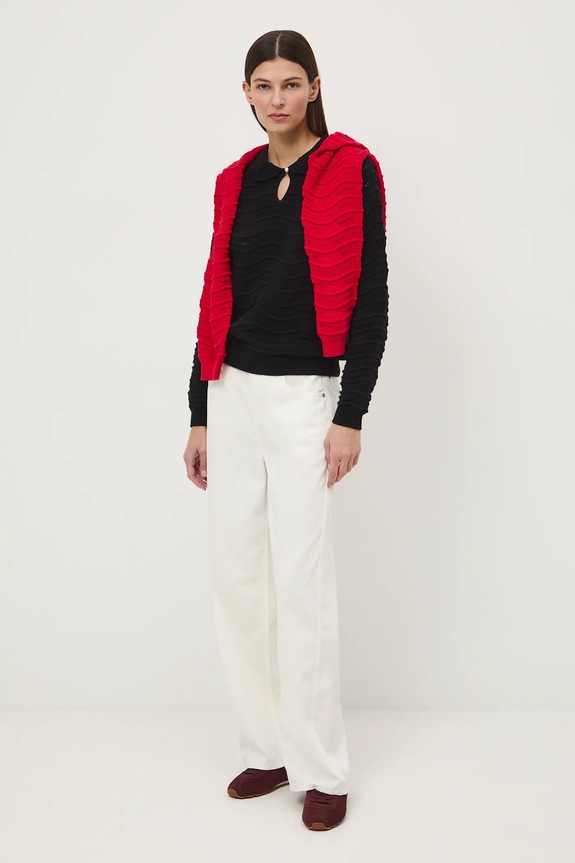Sweter bawełniany damski ażurowy RS26-SWD282 czarny RS26