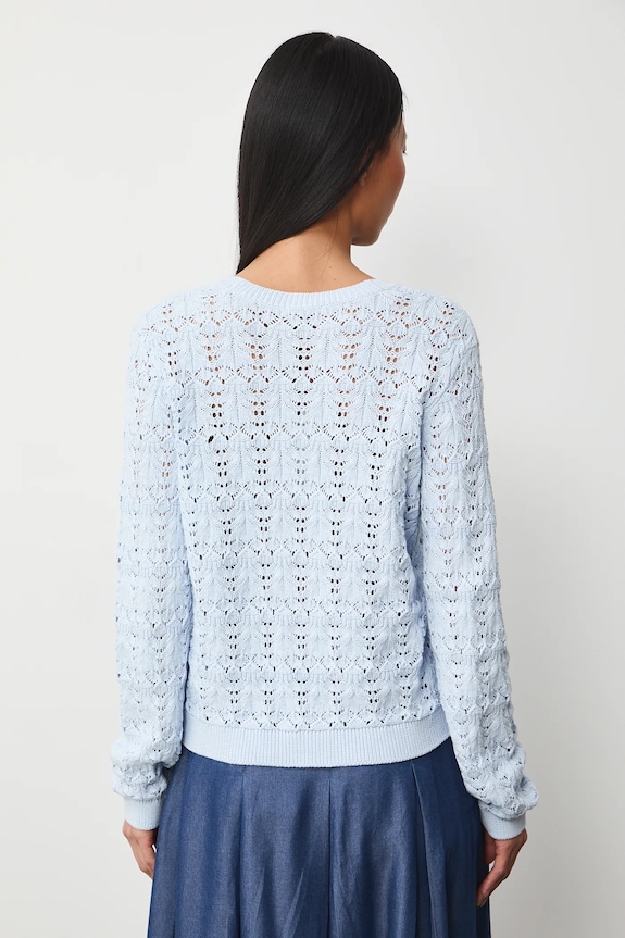 Oblečenie Bavlnený kardigán ažúrový RS26-SWD306 modrá