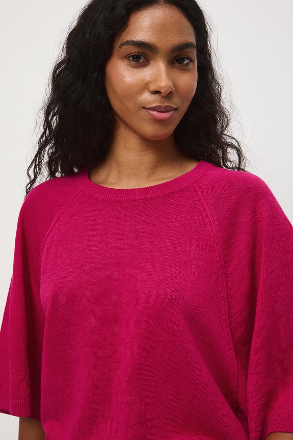 Medicine πουλόβερ γυναικείο λινό ροζ RS26-SWD502