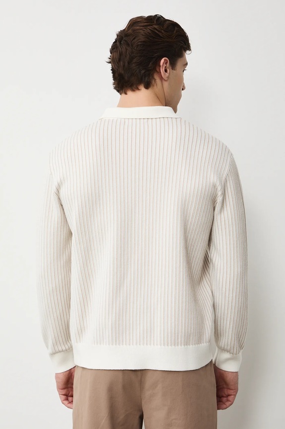 Oblečenie Sveter pruhovaná s golierom RS26-SWM301 béžová