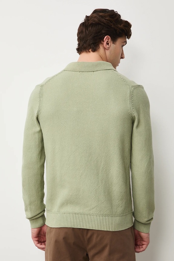 Oblečení Bavlněný svetr pánský se strukturou RS26-SWM302 zelená