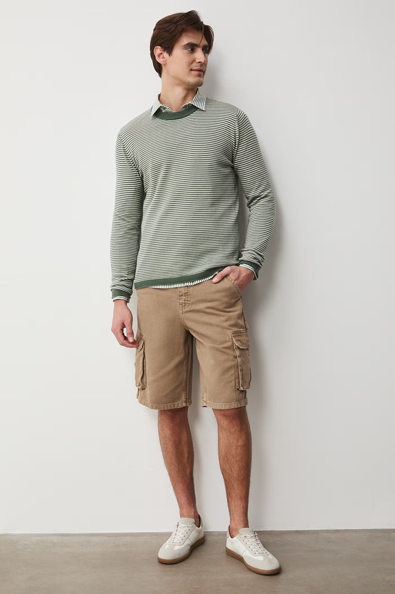 Sweter męski bawełniany zielony RS26-SWM501