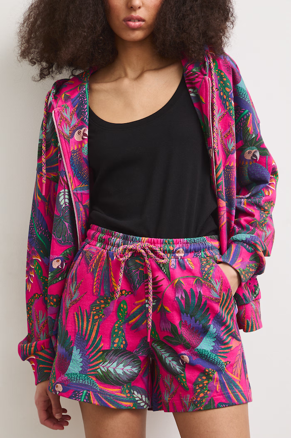 Teplákové šortky dámske s motívom zeleniny ružová RS26-SZD091