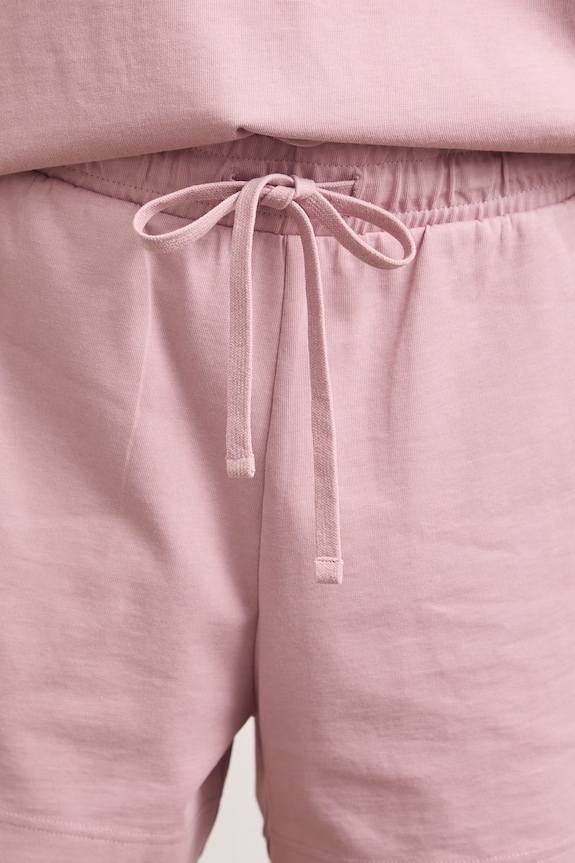 Szorty dresowe damskie bawełniane regular waist różowy RS26-SZD0A1