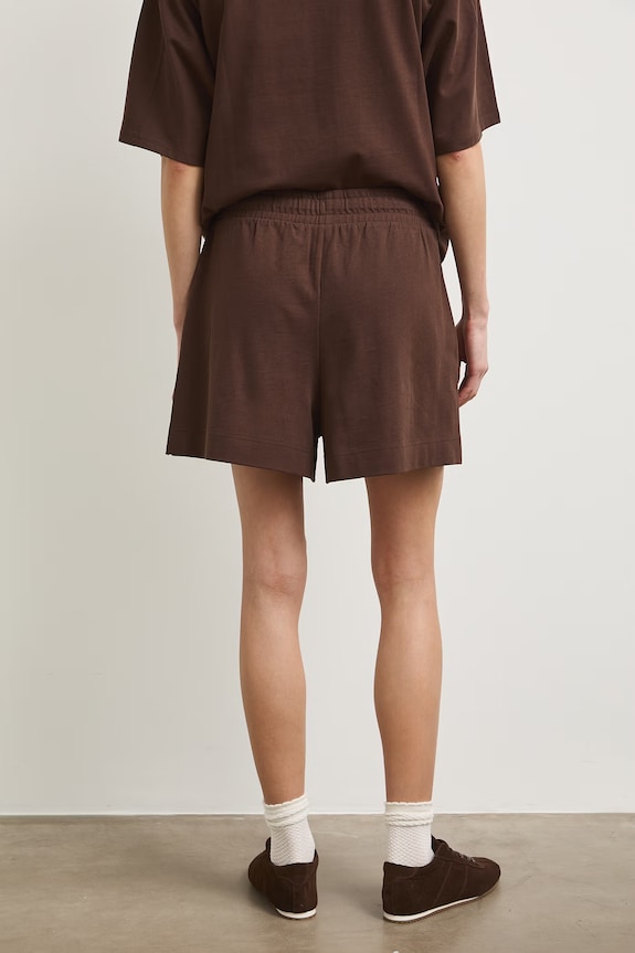 Odzież Szorty dresowe damskie bawełniane regular waist RS26-SZD0A1 brązowy