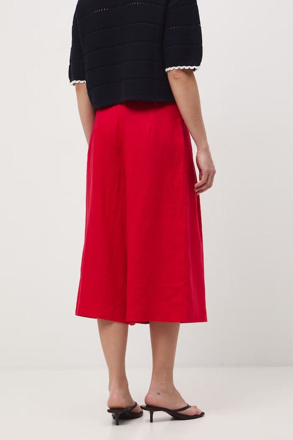 Odzież Szorty damskie lniane regular waist RS26-SZD704 czerwony