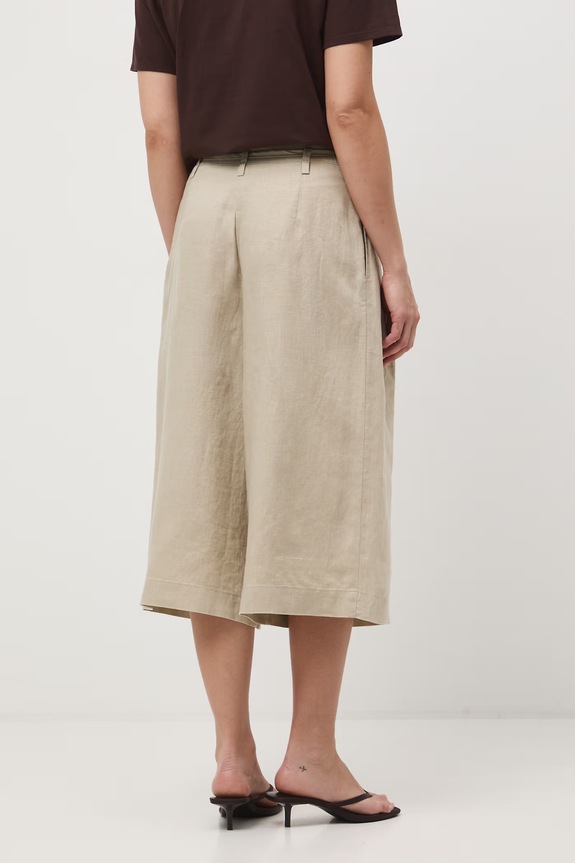 Odzież Szorty damskie lniane regular waist RS26-SZD704 beżowy