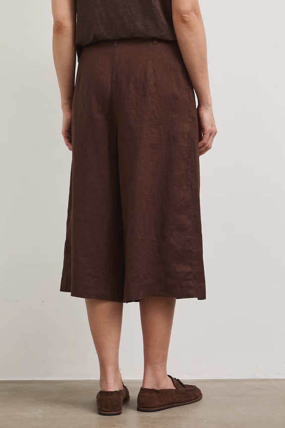 Odzież Szorty damskie lniane regular waist RS26-SZD704 brązowy
