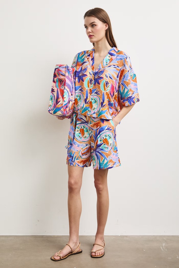 Szorty damskie z wiskozą wzorzyste RS26-SZDA07 multicolor RS26