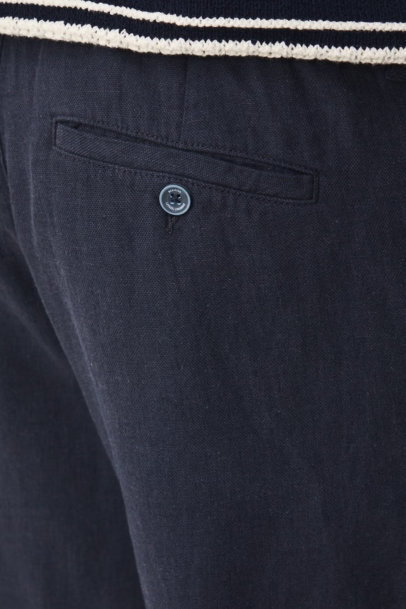 Szorty chino męskie z lnem granatowy RS26-SZM073