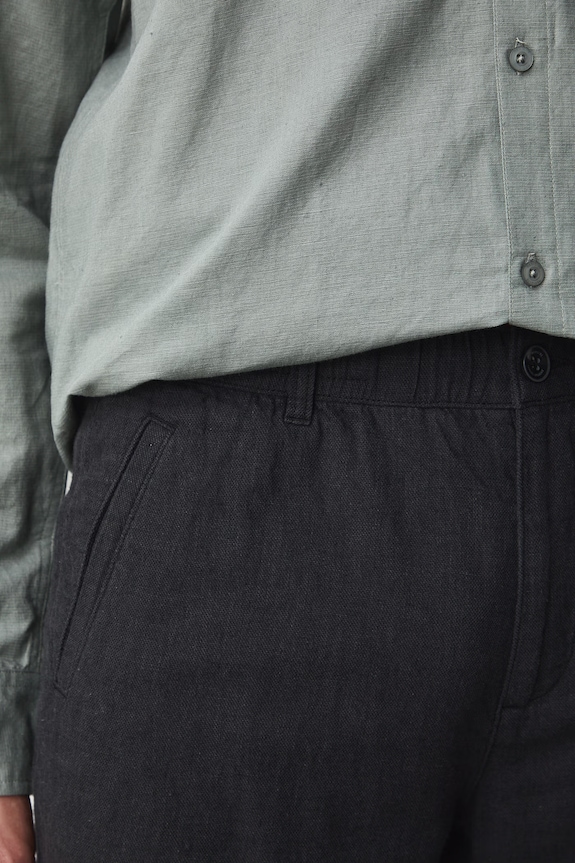 Szorty chino męskie z lnem czarny RS26-SZM073