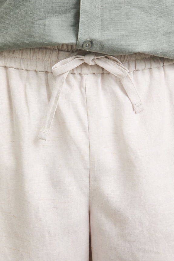 Szorty chino męskie lniane beżowy RS26-SZM090