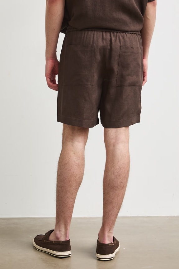Odzież Szorty chino męskie lniane RS26-SZM090 brązowy