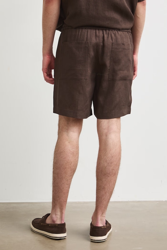 Odzież Szorty chino męskie lniane RS26-SZM090 brązowy