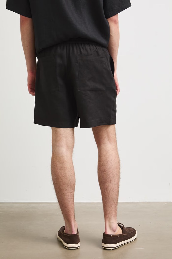Odzież szorty chino męskie lniane RS26-SZM090 czarny