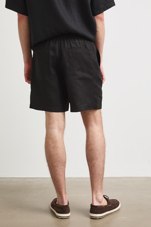 Odzież szorty chino męskie lniane RS26-SZM090 czarny