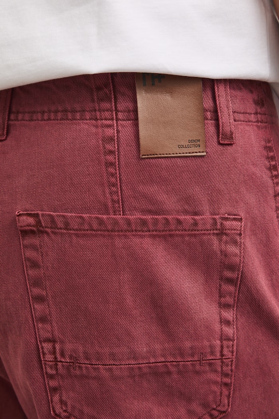 Szorty chino męskie z lyocellem bordowy RS26-SZM802