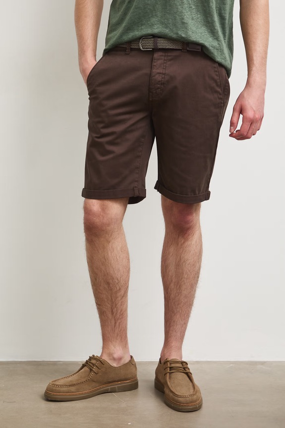 Medicine szorty chino męskie bawełniane z elastanem RS26-SZM902 brązowy RS26