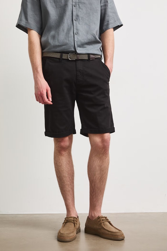 Medicine szorty chino męskie bawełniane z elastanem RS26-SZM902 czarny RS26