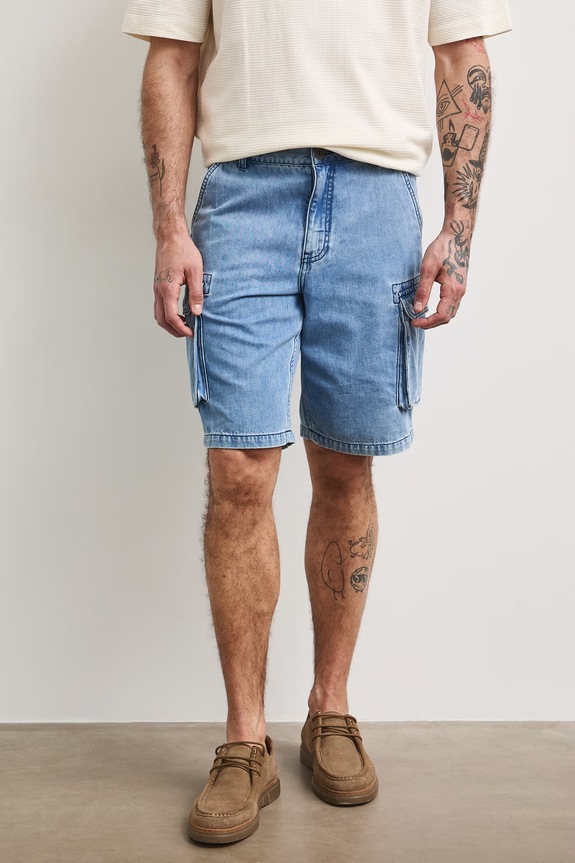 Medicine šortky cargo pánske bavlnené RS26-SZMA21 modrá RS26