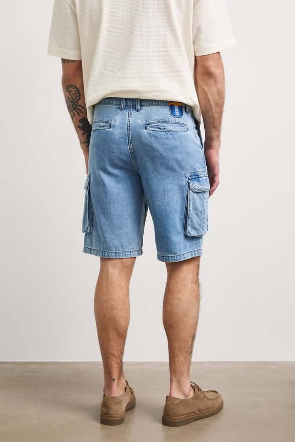 Medicine šortky cargo pánske bavlnené modrá RS26-SZMA21