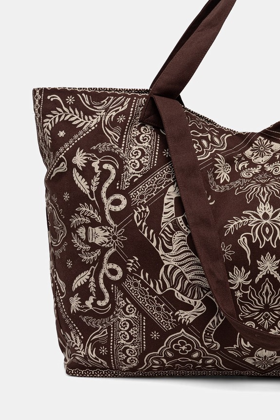 Accesorii Medicine geantă shopper damskă de bumbac RS26-TCD901 maro