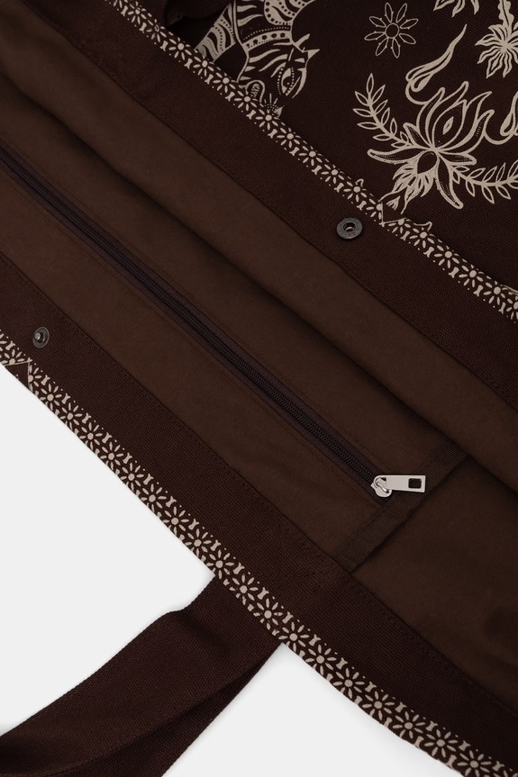 Medicine geantă shopper damskă de bumbac RS26-TCD901 maro